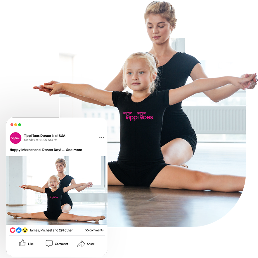 Adorable Girl Dancer Her Teacher Doing