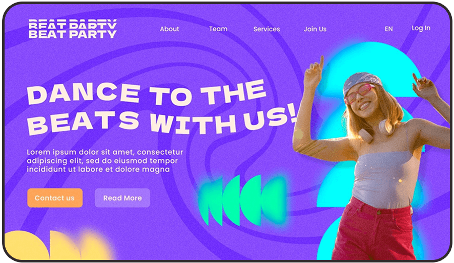 Dance to the Beat Web Mock Up